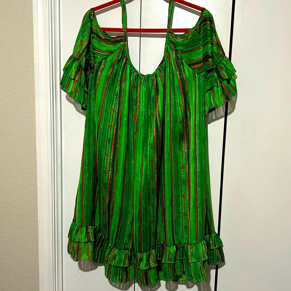 Flowy and fun cold shoulder dress